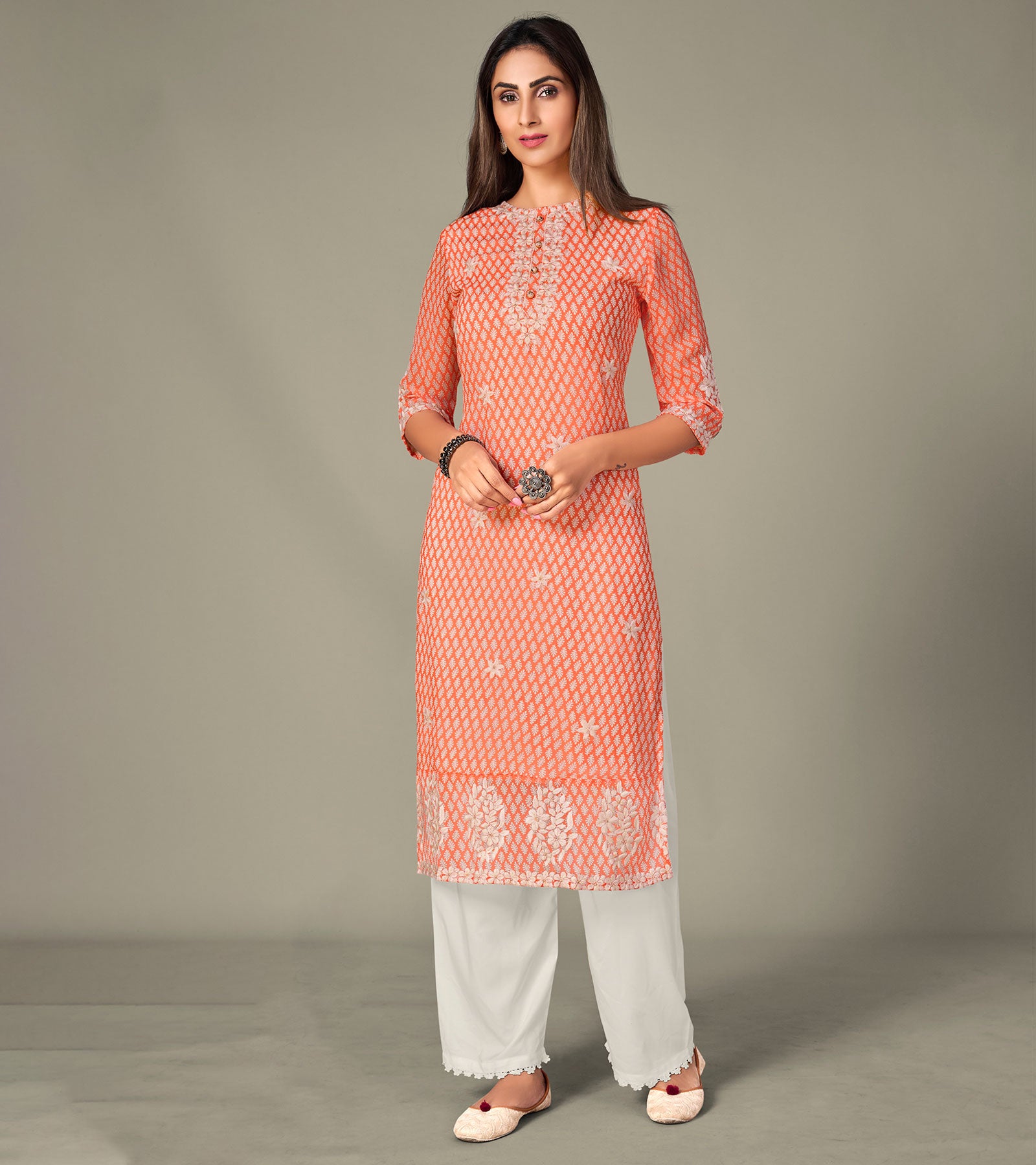 Super Premium Cotton Aliya Cut 3-piece Suit: Aliya Kurti With Handwork,  Palazzo, & Printed Mul Dupatta Sizes 36-44, Cotton Wedding Outfits - Etsy