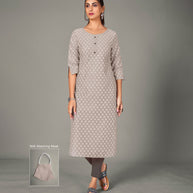 Laxmipati Spun Satin Pure Pink Straight Cut Kurti With Mask