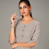 Laxmipati Spun Satin Pure Pink Straight Cut Kurti With Mask