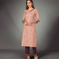 Laxmipati Potters Clay Straight Cut Kurti With Narrow Slim Pant