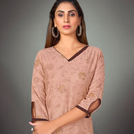 Laxmipati Potters Clay Straight Cut Kurti With Narrow Slim Pant