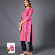 Laxmipati Pure Cotton Cotton Cany  Straight Cut Kurti With Mask