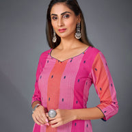 Laxmipati Pure Cotton Cotton Cany  Straight Cut Kurti With Mask