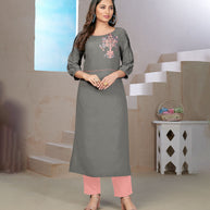 Laxmipati Rayon Slaty Grey Straight Cut Kurti