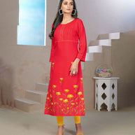 Laxmipati Rayon Coffee Brown Straight Cut Kurti