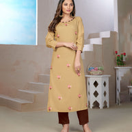 Laxmipati Rayon Tomato Red Straight Cut Kurti