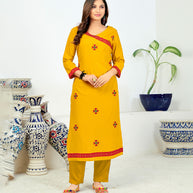 Laxmipati Rayon Gusto Gold Straight Cut Kurti With Pant
