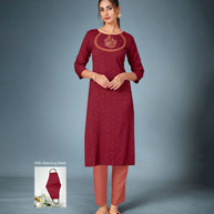 Laxmipati Cotton  Mehron Straight Cut Kurti With Pant & Mask