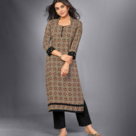 Laxmipati Coal Straight Cut Kurti With Digital Print