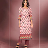 Laxmipati Candlelight Peach Straight Cut Kurti With Digital Print