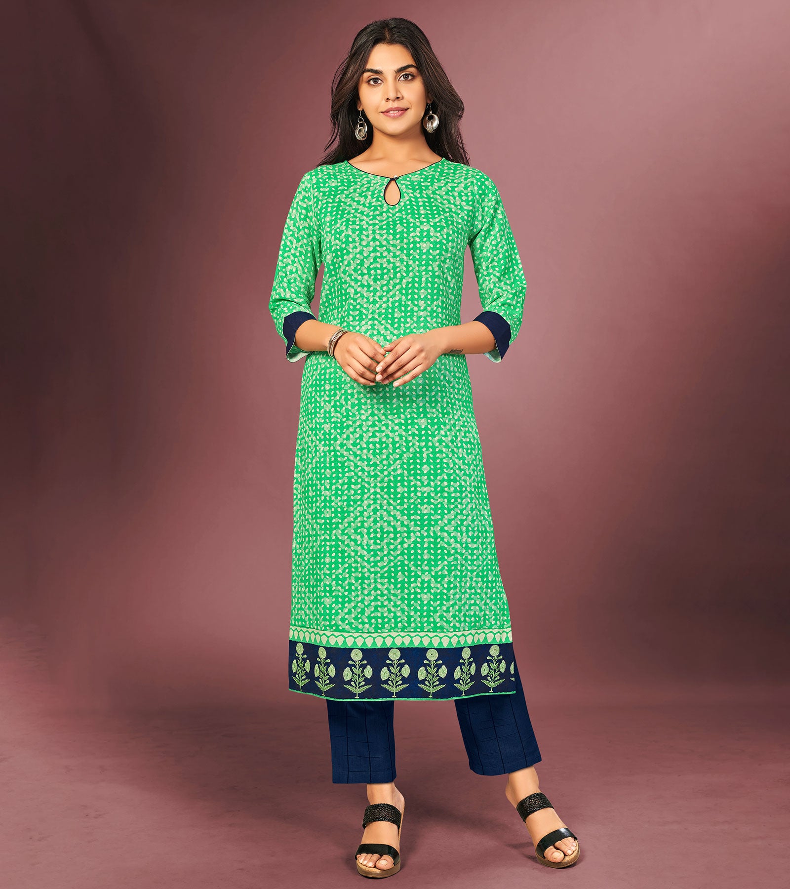 Laxmipati Seafoam Straight Cut Kurti With Digital Print