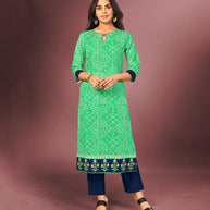Laxmipati Seafoam Straight Cut Kurti With Digital Print