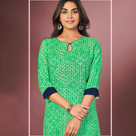 Laxmipati Seafoam Straight Cut Kurti With Digital Print