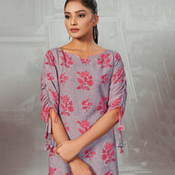 Laxmipati Violet Purple Straight Cut Kurti With Digital Print