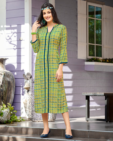 Laxmipati Polygenic Crepe with Georgette Touch Multicolor Kurtis