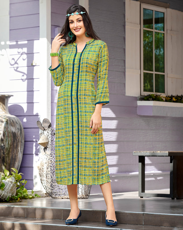 Laxmipati Polygenic Crepe with Georgette Touch Multicolor Kurtis