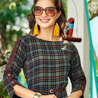 Laxmipati Polygenic Crepe with Georgette Touch Multicolor Kurtis