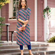 Laxmipati Polygenic Crepe with Georgette Touch Multicolor Kurti