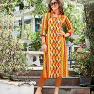 Laxmipati Polygenic Crepe with Georgette touch Multicolor kurtis