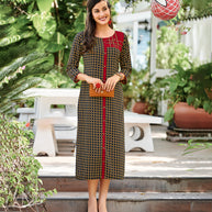 Laxmipati Polygenic Crepe with Georgette touch Multicolor kurtis