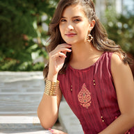 Laxmipati Polygenic Crepe with Georgette touch Multicolor kurtis