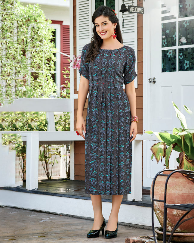 Laxmipati Polygenic Crepe with Georgette touch Multicolor kurtis