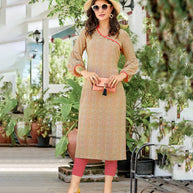 Laxmipati Polygenic Crepe with Georgette touch Multicolor kurtis