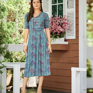 Laxmipati Polygenic Crepe with Georgette touch Multicolor kurtis