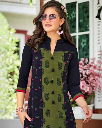 Laxmipati Polygenic Crepe with Georgette touch Multicolor kurtis