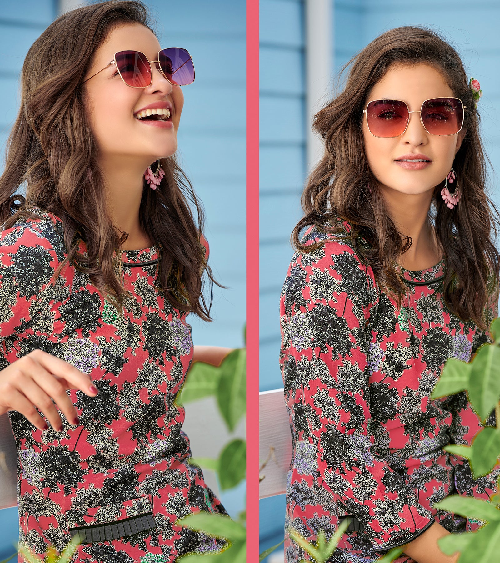 Laxmipati Polygenic Crepe with Georgette touch Multicolor kurtis