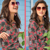 Laxmipati Polygenic Crepe with Georgette touch Multicolor kurtis