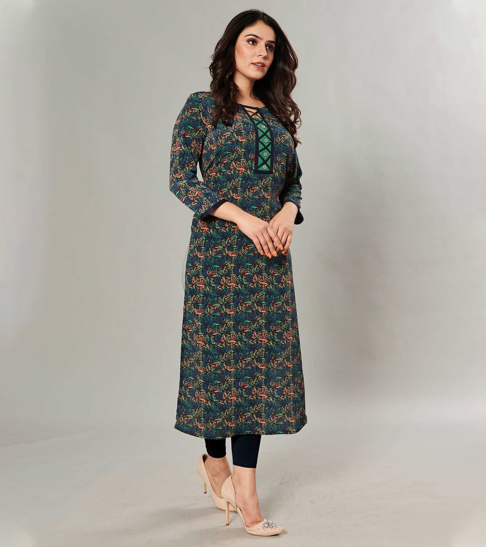 Laxmipati Kanebo Fabric Multicolor Kurti