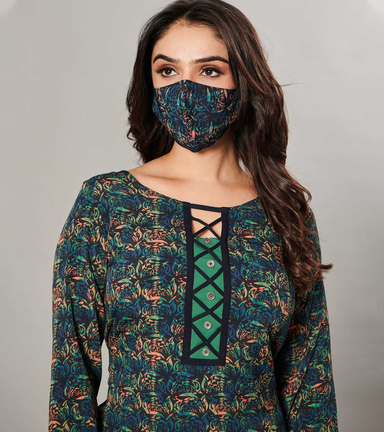Laxmipati Kanebo Fabric Multicolor Kurti