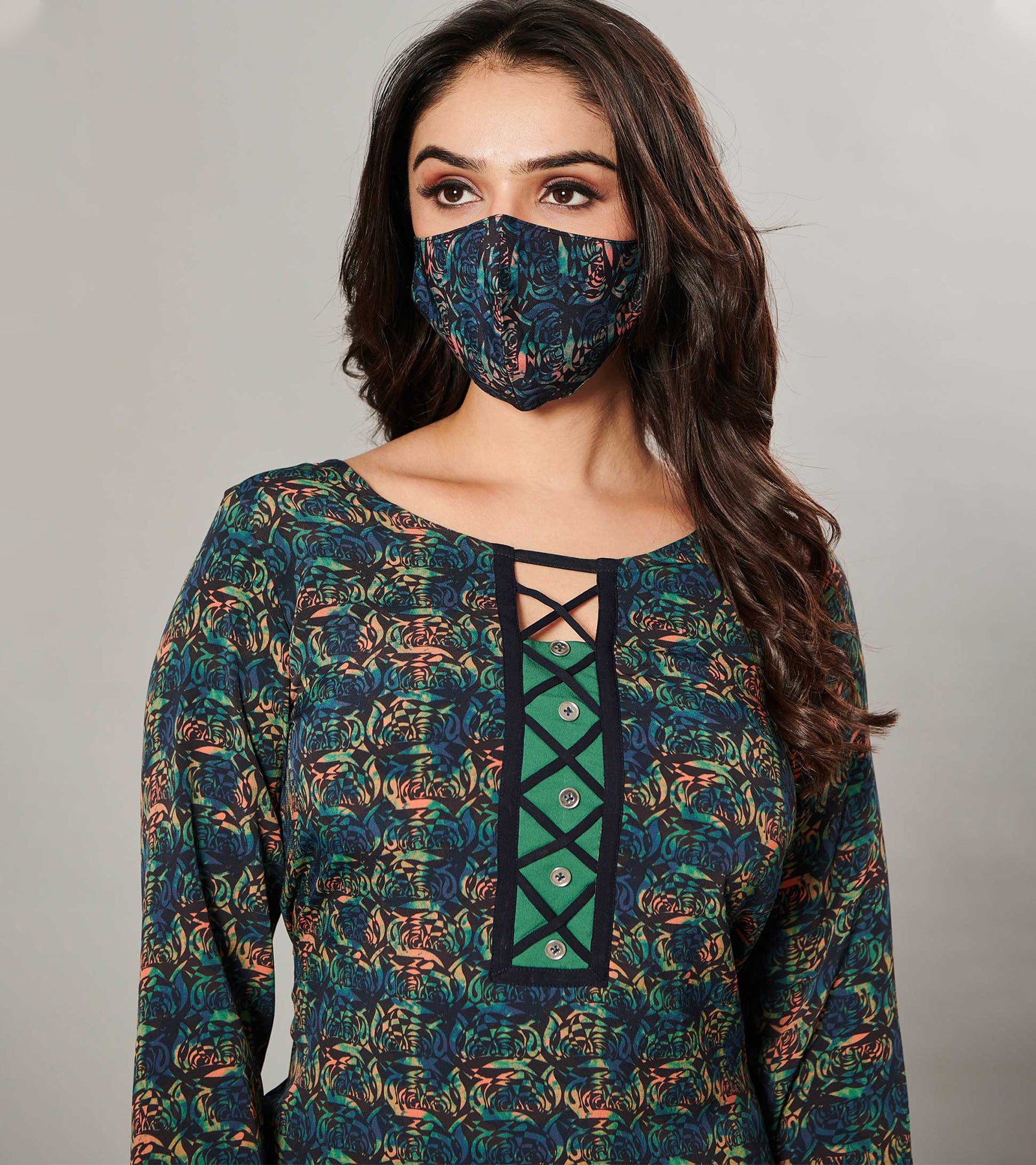 Laxmipati Kanebo Fabric Multicolor Kurti