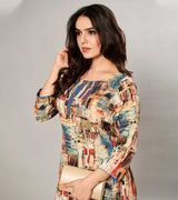 Laxmipati Kanebo Fabric Multicolor Kurti