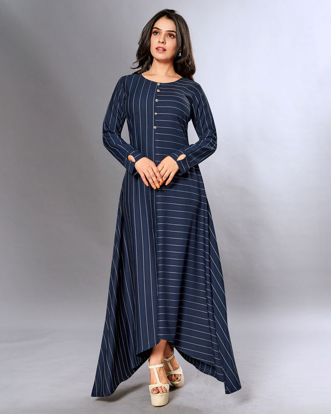 Laxmipati Cotton Navy Blue Gown