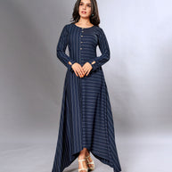 Laxmipati Cotton Navy Blue Gown