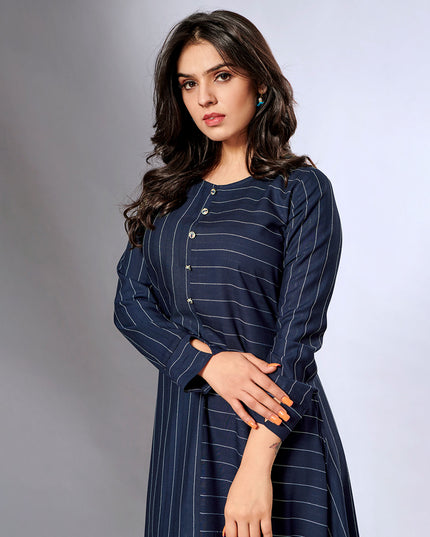 Laxmipati Cotton Navy Blue Gown