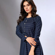 Laxmipati Cotton Navy Blue Gown