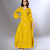 Laxmipati Cotton Fresh yellow Gown