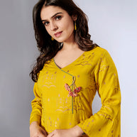 Laxmipati Cotton Fresh yellow Gown