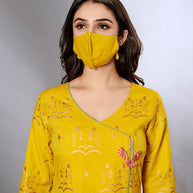 Laxmipati Cotton Fresh yellow Gown