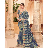 Laxmipati AAMRAS  K-42 Tissue Zari Grey Saree