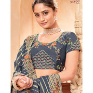 Laxmipati AAMRAS  K-42 Tissue Zari Grey Saree