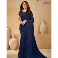 Laxmipati Cocktail K-055 Satin Silk Navy Blue Saree