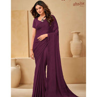 Laxmipati Cocktail K-057 Silk Chiffon Wine Saree