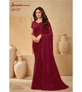 Laxmipati Cocktail K-062 Silk Chiffon Maroon Saree