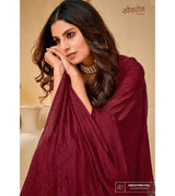 Laxmipati Cocktail K-062 Silk Chiffon Maroon Saree