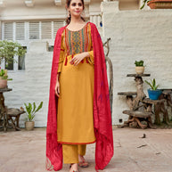 Laxmipati Pure Viscose Rasin Voilet Straight Cut Kurti With Pant And Dupatta