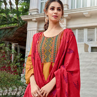 Laxmipati Pure Viscose Rasin Voilet Straight Cut Kurti With Pant And Dupatta